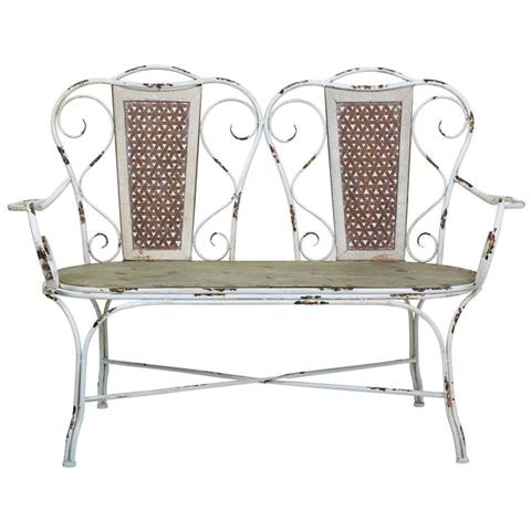 Panchina In Metallo 129x56,5x95h Cm Grigio - Foto 2