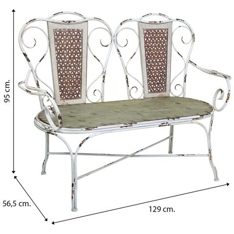 Panchina In Metallo 129x56,5x95h Cm Grigio - Foto 8