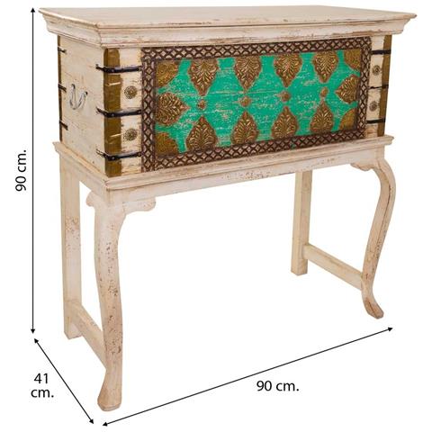 Baule Alto In Legno Marrone 90x41x90h - Foto 8