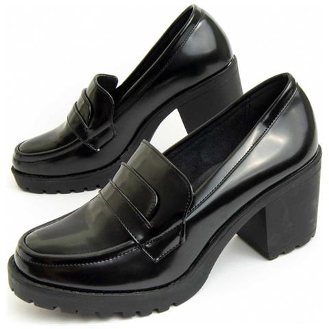 Mocassino Con Tacco Moccavita5 Nero Nero Materiale Sintetico - Foto 1