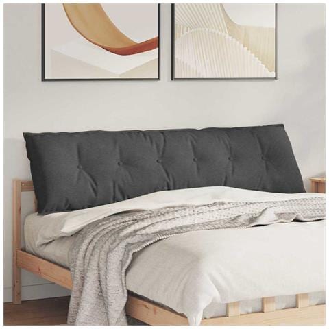 Cuscino per Schiena Grigio scuro 180 x 50 cm Tessuto in Cords - Foto 2
