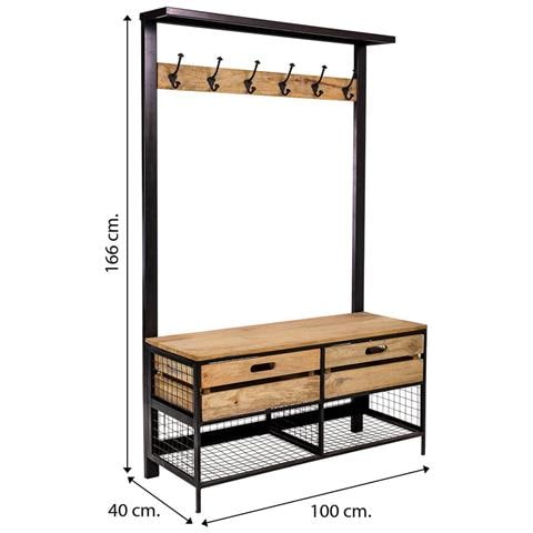 Console In Legno E Metallo 100x40x166 - Foto 8