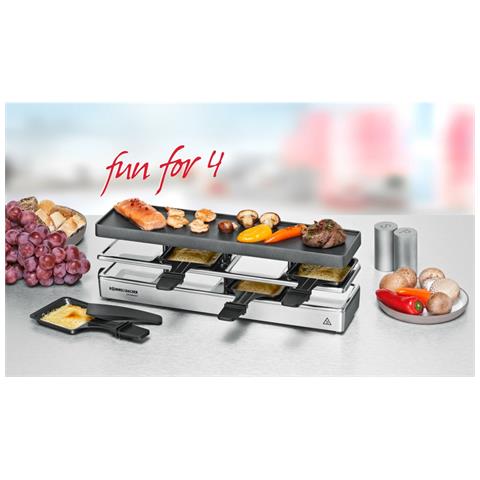 RC 800 griglia per raclette 4 persona (e) 795 W Nero, Argento - Foto 4