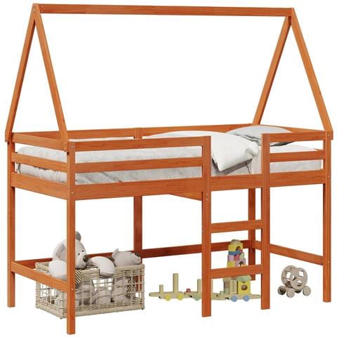 Struttura per letto soppalco Marrone Cera 90 x 190 cm - Foto 1