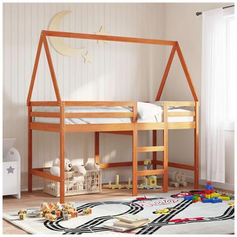 Struttura per letto soppalco Marrone Cera 90 x 190 cm - Foto 2