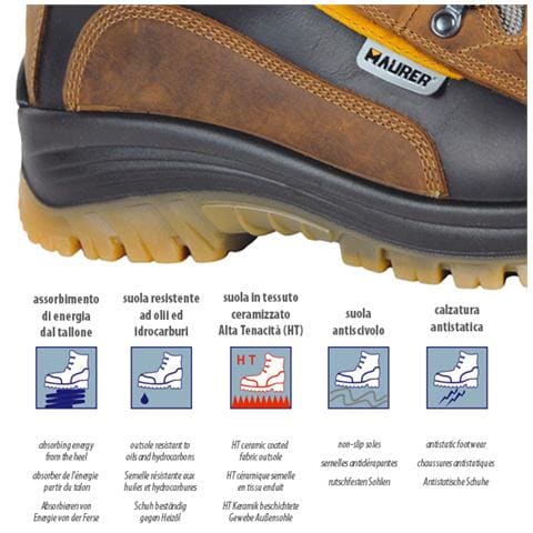 Scarpa antinfortunistica alta tessuto Tomaia Nabuk idrorepellente num. 42 - Foto 2