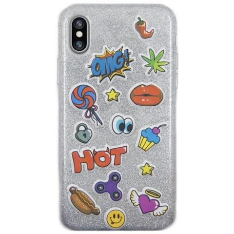 Cover per iPhone X con Puffy Stickers OMG - Foto 1