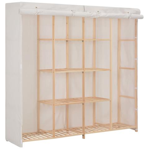 Armadio Bianco 173x40x170 Cm In Tessuto - Foto 1