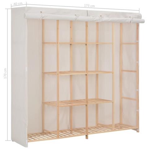 Armadio Bianco 173x40x170 Cm In Tessuto - Foto 2