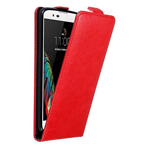 Custodia Compatibile Con Lg K10 2016 In Rosso Mela - Coperchio Protettivo In Design Flip Con Chiusura Magnetica - Foto 1