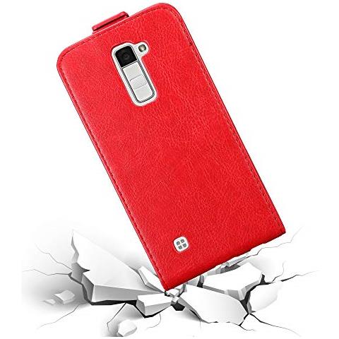 Custodia Compatibile Con Lg K10 2016 In Rosso Mela - Coperchio Protettivo In Design Flip Con Chiusura Magnetica - Foto 2