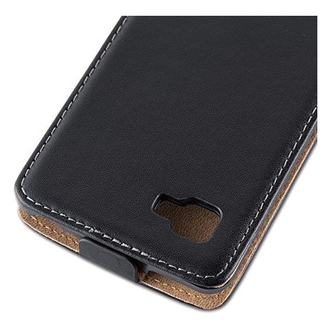 Custodia Compatibile Con Lg Optimus 4x Hd In Nero Carbone - Coperchio Protettivo In Design Flip Realizzato In Finta Pelle Liscia - Foto 2