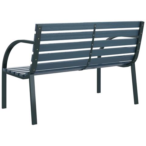 Panchina da Giardino 120 cm Grigia in Legno - Foto 2