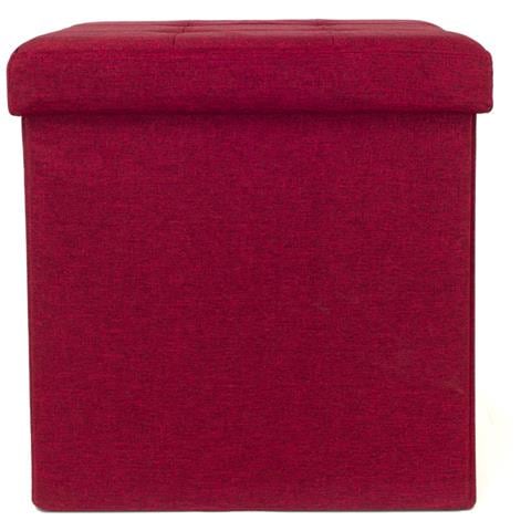 Pouf Contenitore Imbottito Pieghevole Modello Liner Colore Bordeaux - Foto 1
