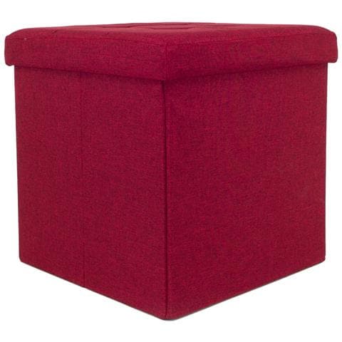 Pouf Contenitore Imbottito Pieghevole Modello Liner Colore Bordeaux - Foto 6