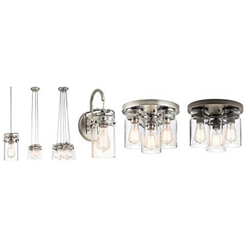 Elstead Brinley - Mini Sospensione A Soffitto A 1 Luce Nichel Spazzolato, E27 - Foto 2