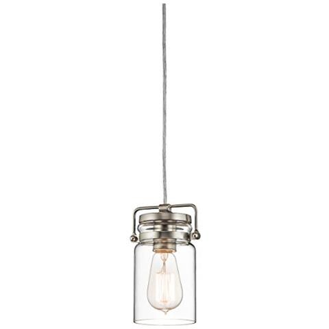 Elstead Brinley - Mini Sospensione A Soffitto A 1 Luce Nichel Spazzolato, E27 - Foto 1