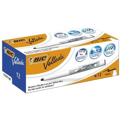 Marcatore Per Lavagne Bianche Velleda 1741 Punta Conica 4,5 Mm Blu 9581701 (conf. 12) - Foto 1