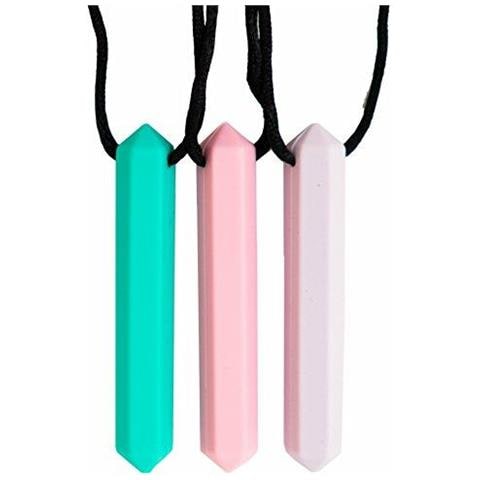 Sensoriale Matita Teether Collana 3-pack - Migliori Strumenti Per Lautismo E La Dentizione Dei Bambini - Forte E Durevole Silicone Chewy Giocattoli - Pendant Da Masticare Per Boys Girls - Chewlery Collane - Foto 1