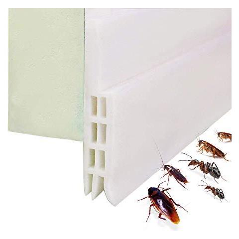 Sweep Adesivo Sotto La Porta Guarnizione Di Battuta In Gomma Insonorizzato Inferiore Striscia Della Guarnizione Paraspifferi Paraspifferi 39 Lunghezza X 2 Larghezza (1m Bianco) - Foto 1