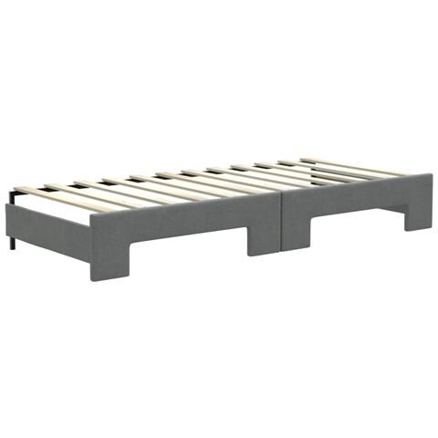 Divano Letto Estraibile Materassi Grigio Scuro 80x200 Tessuto - Foto 2