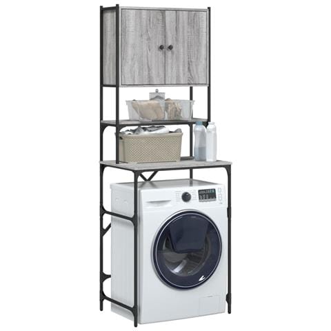 Mobile Per Lavatrice Grigio Sonoma 68x48,5x194 Cm - Foto 2