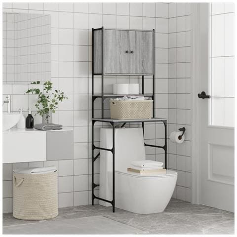 Mobile Per Lavatrice Grigio Sonoma 68x48,5x194 Cm - Foto 10