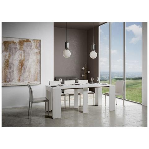 Consolle Allungabile 90x42/198 Cm Modem Small - Bianco Frassino - Foto 2