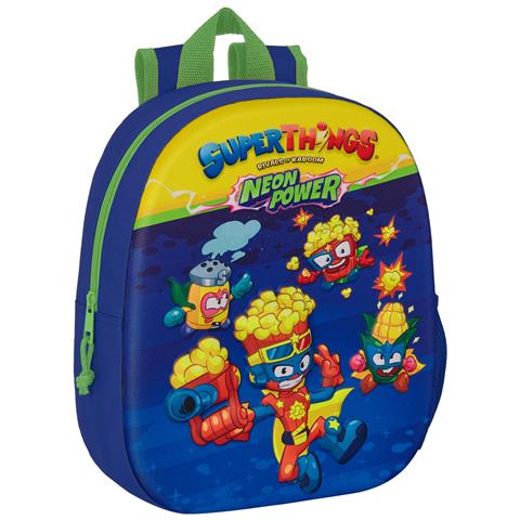 Zaino Scuola Superthings 3d 27 X 33 X 10 Cm Azzurro Multicolore - Foto 1