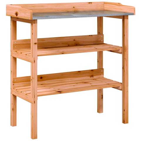 Tavolo Piante Con Ripiani Marrone 78x38x, 82,5cm Massello Abete - Foto 2