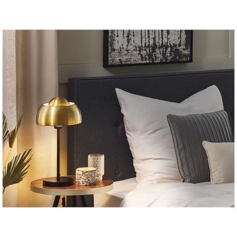 Lampada Da Tavolo Senette Metallo Nero /oro - Foto 1