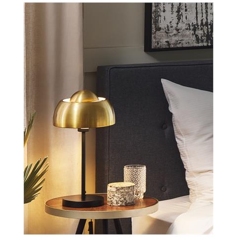 Lampada Da Tavolo Senette Metallo Nero /oro - Foto 8