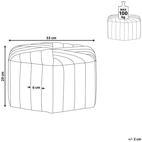 Pouf Murietta Velluto Bianco Sporco - Foto 2