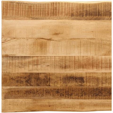 Piano Tavolo Bordi Vivi 80x80x3,8cm Legno Massello Mango Grezzo - Foto 1