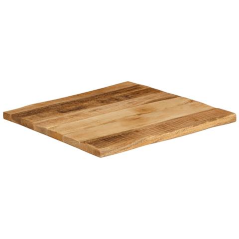 Piano Tavolo Bordi Vivi 80x80x3,8cm Legno Massello Mango Grezzo - Foto 2