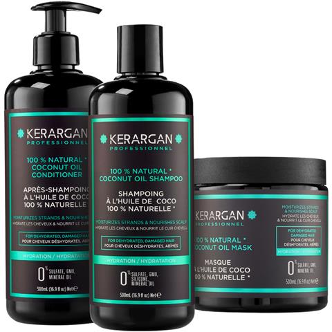 Trio Idratante Shampoo, Balsamo & Maschera All’olio Di Cocco - Idratazione Profonda Per Capelli Danneggiati E Secchi - Senza Solfati, Gmo, Silicone - 3x500 Ml - Foto 1