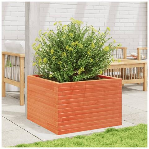 Fioriera Giardino Marrone Cera 70x70x45,5cm Legno Massello Pino - Foto 3