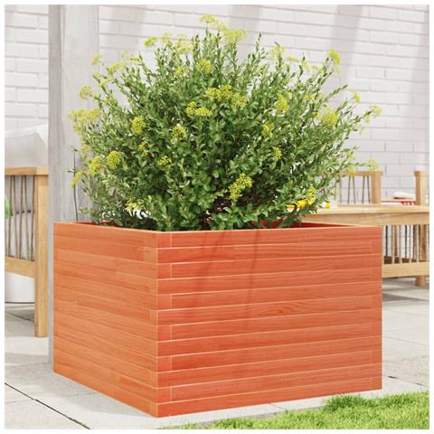 Fioriera Giardino Marrone Cera 70x70x45,5cm Legno Massello Pino - Foto 1