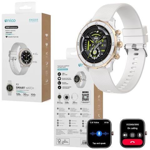 Smartwatch Sw2213 Bianco Gold Chiamata Hd 1.27'' Cardio Sport 100+ Modalità - Foto 1