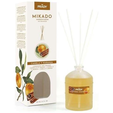 Mikado Cannella E Abronmo Arancione - Bicchiere Economico Da 100 Ml E Diffusore Bacchette - Foto 1