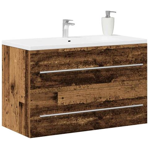 Mobile Lavabo Bagno Legno Antico 80x38,5x48cm Legno Multistrato - Foto 9