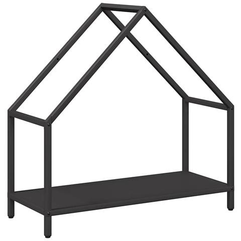 Rastrelliera per Legna da Ardere Nera 60x25x60 cm - Foto 1