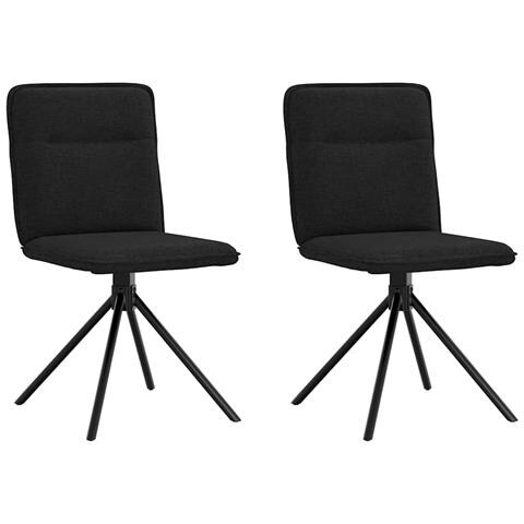 Sedie Da Pranzo 2 Pz Nere In Tessuto - Foto 1