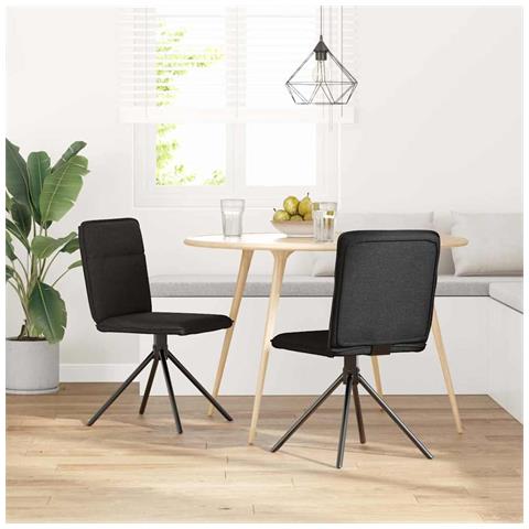Sedie Da Pranzo 2 Pz Nere In Tessuto - Foto 2