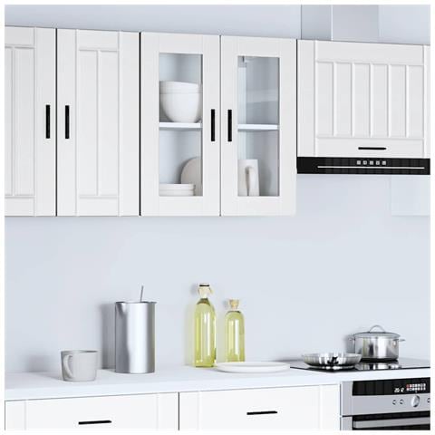 Pensile Da Cucina Con Porta In Vetro Porto Bianco - Foto 3