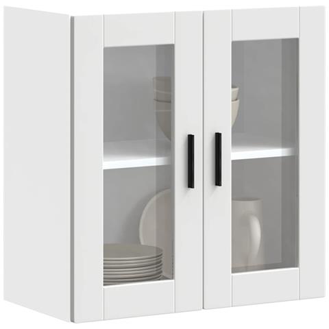 Pensile Da Cucina Con Porta In Vetro Porto Bianco - Foto 1