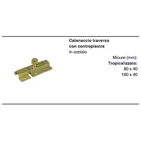 - Catenaccio Traverso Con Contropiastra In Acc. Tropicalizzato 80x40mm - Foto 1