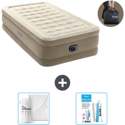 Set Materassino Gonfiabile - 191x99x46 Cm - Beige - Include Accessori Coordinati - Foto 1