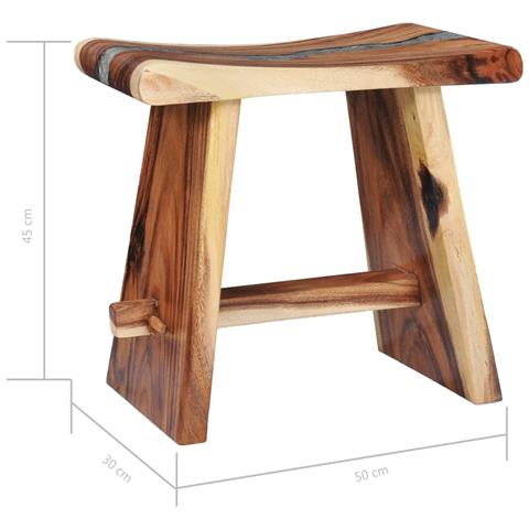Sgabello In Legno Massello Di Suar E Poliresina - Foto 8