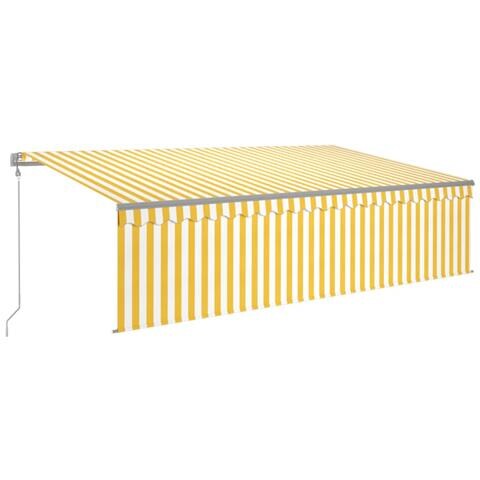 Lusso Casadino -  Tenda Automatica Con Sensore Vento Led 5x3m Gialla/bianca - Foto 1